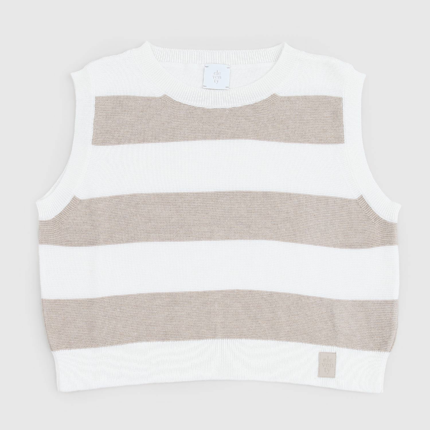 maglioncino gilet strisce beige e bianche ragazza - annameglio.com abbigliamento moda