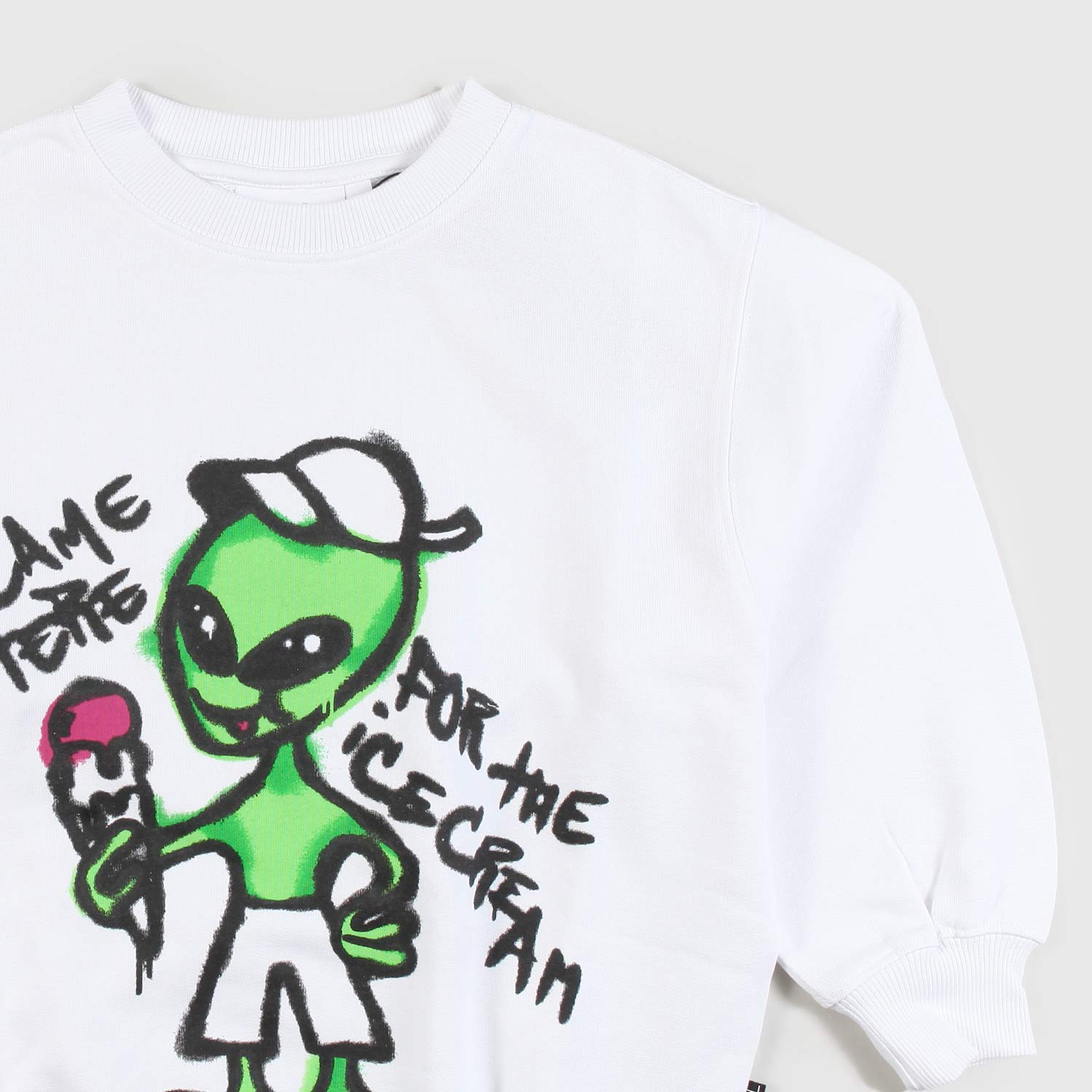 felpa bianca con stampa alieno ragazzo - annameglio.com abbigliamento moda
