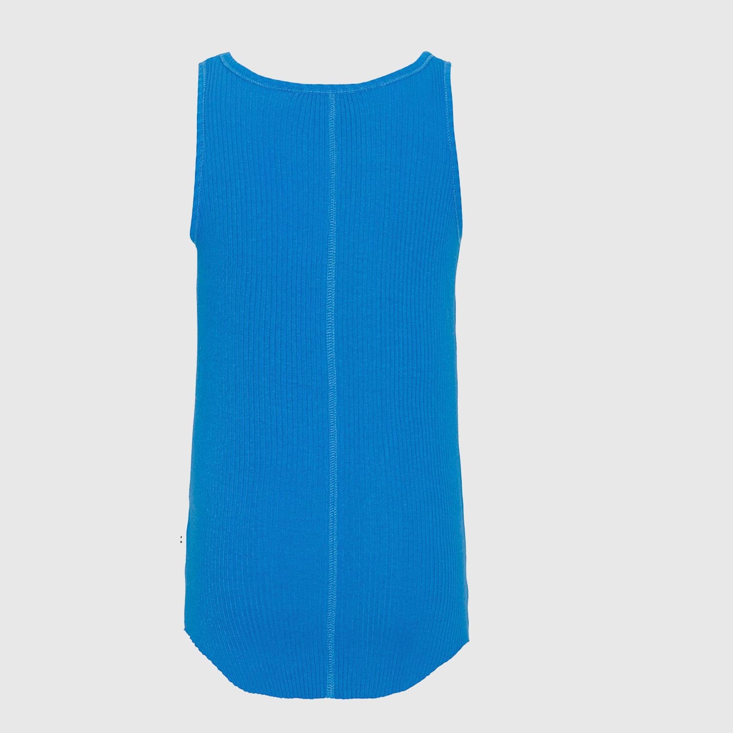 t-shirt smanicata blu a costine - annameglio.com abbigliamento moda