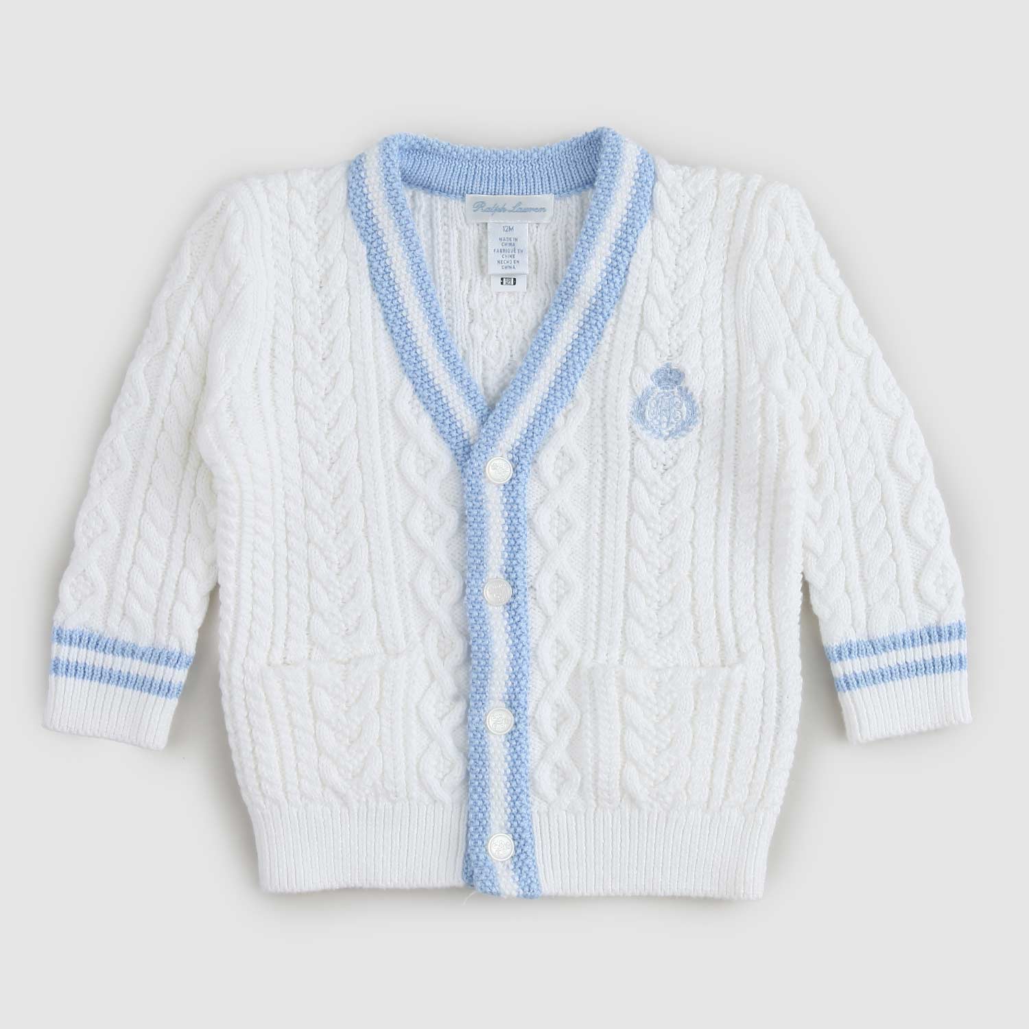 cardigan bianco e celeste neonato - annameglio.com abbigliamento moda