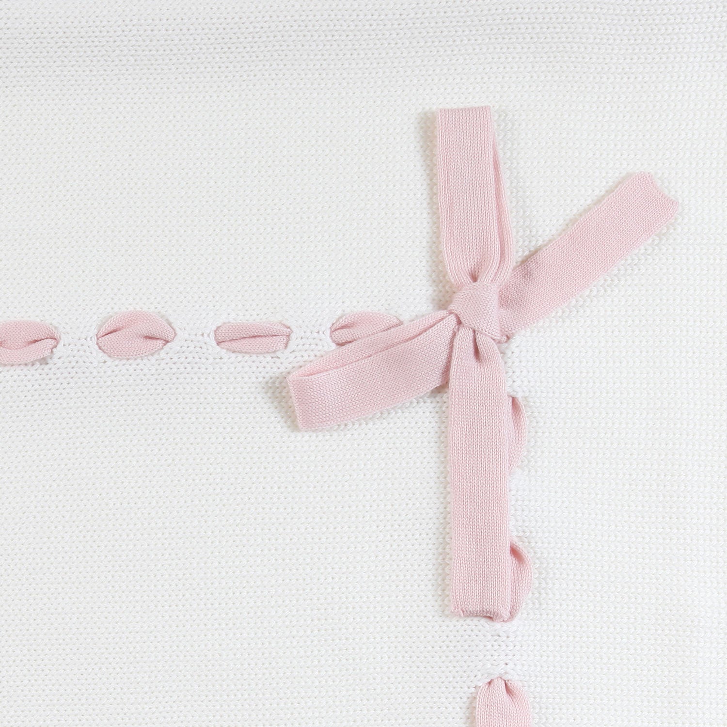 Coperta di lana panna con fiocco rosa Neonata - annameglio.com abbigliamento moda