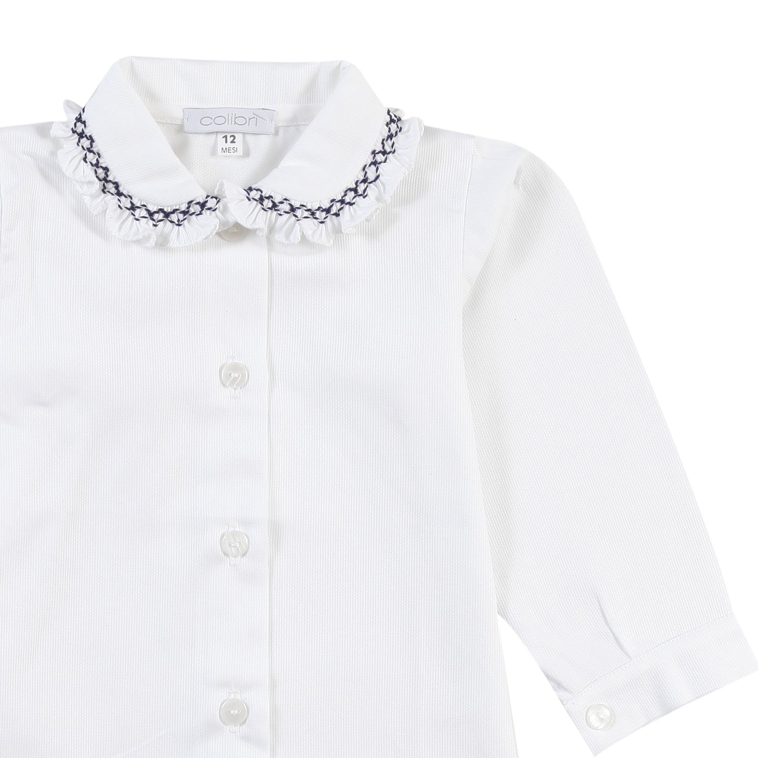 Camicia piquet Colibri bianca e blu Bimba - annameglio.com abbigliamento moda