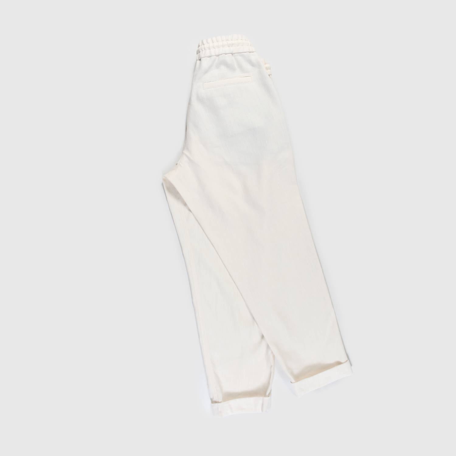 pantalone beige in lino ragazza - annameglio.com abbigliamento moda