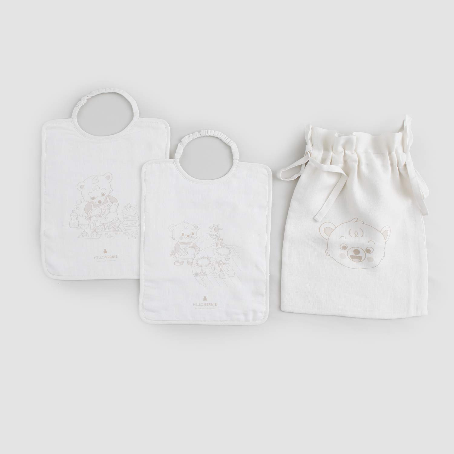 set bavaglini e sacchetto beige - annameglio.com abbigliamento moda