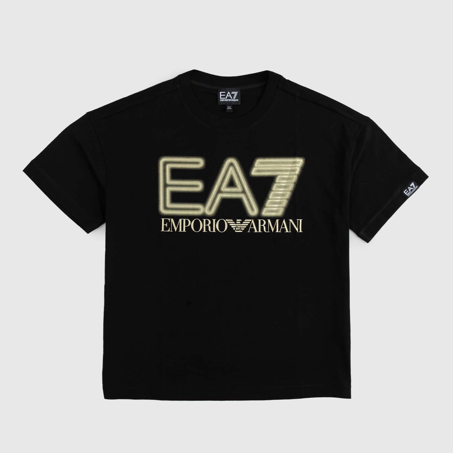 t-shirt nera logo oro ragazzo - annameglio.com abbigliamento moda