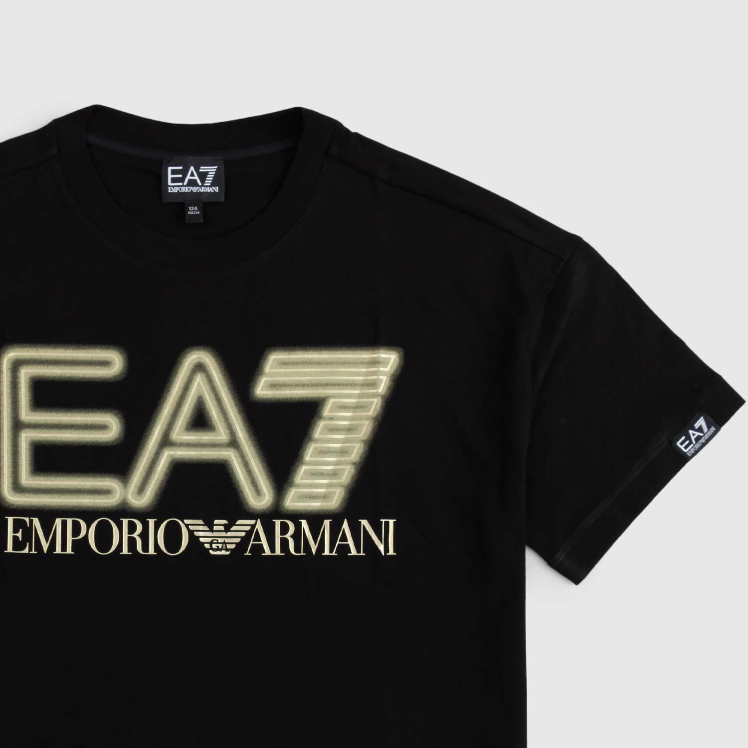 t-shirt nera logo oro ragazzo - annameglio.com abbigliamento moda