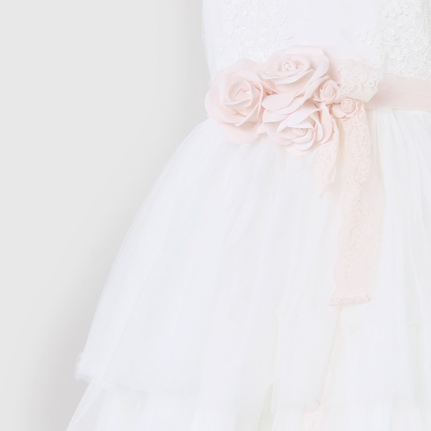 vestito bianco con cintura in organza rosa - annameglio.com abbigliamento moda