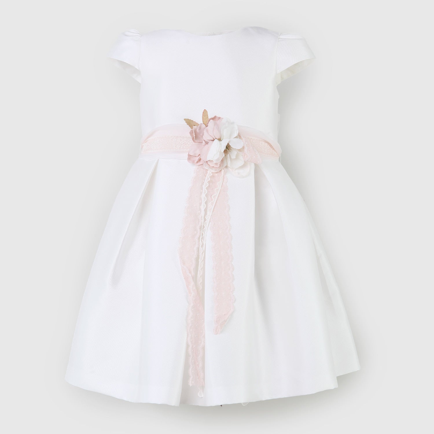 abito bianco con spilla floreale rosa - annameglio.com abbigliamento moda