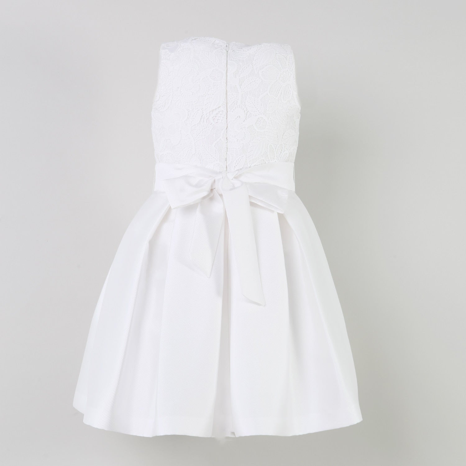 Vestito bianco con spilla floreale rosa e verde - annameglio.com abbigliamento moda