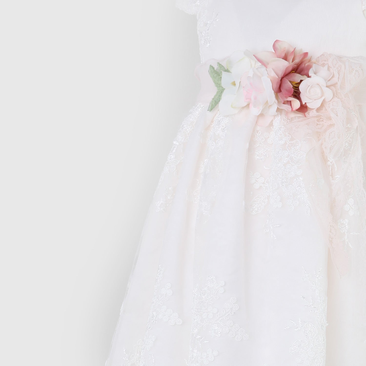 abito avorio neonata con spilla floreale - annameglio.com abbigliamento moda