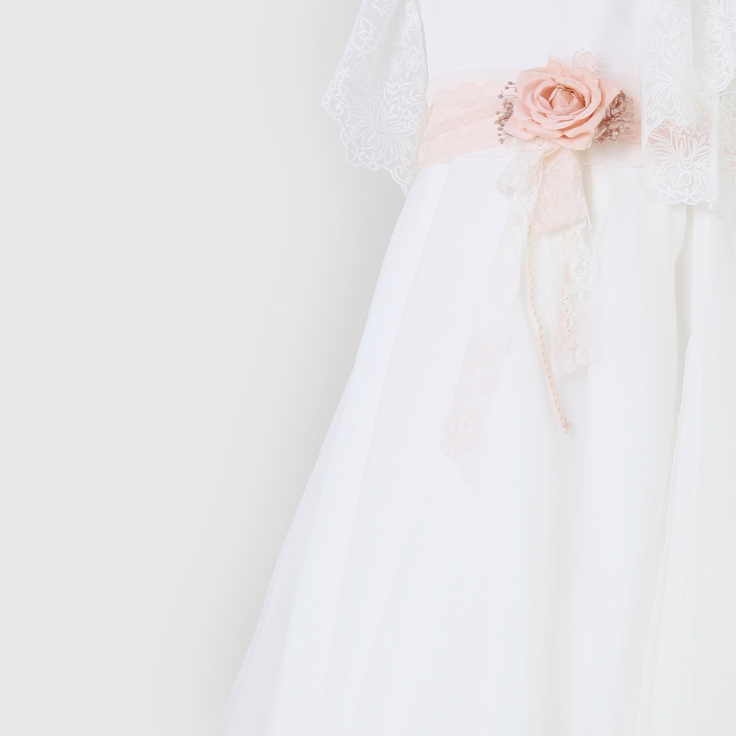 vestito bianco con spilla floreale salmone - annameglio.com abbigliamento moda