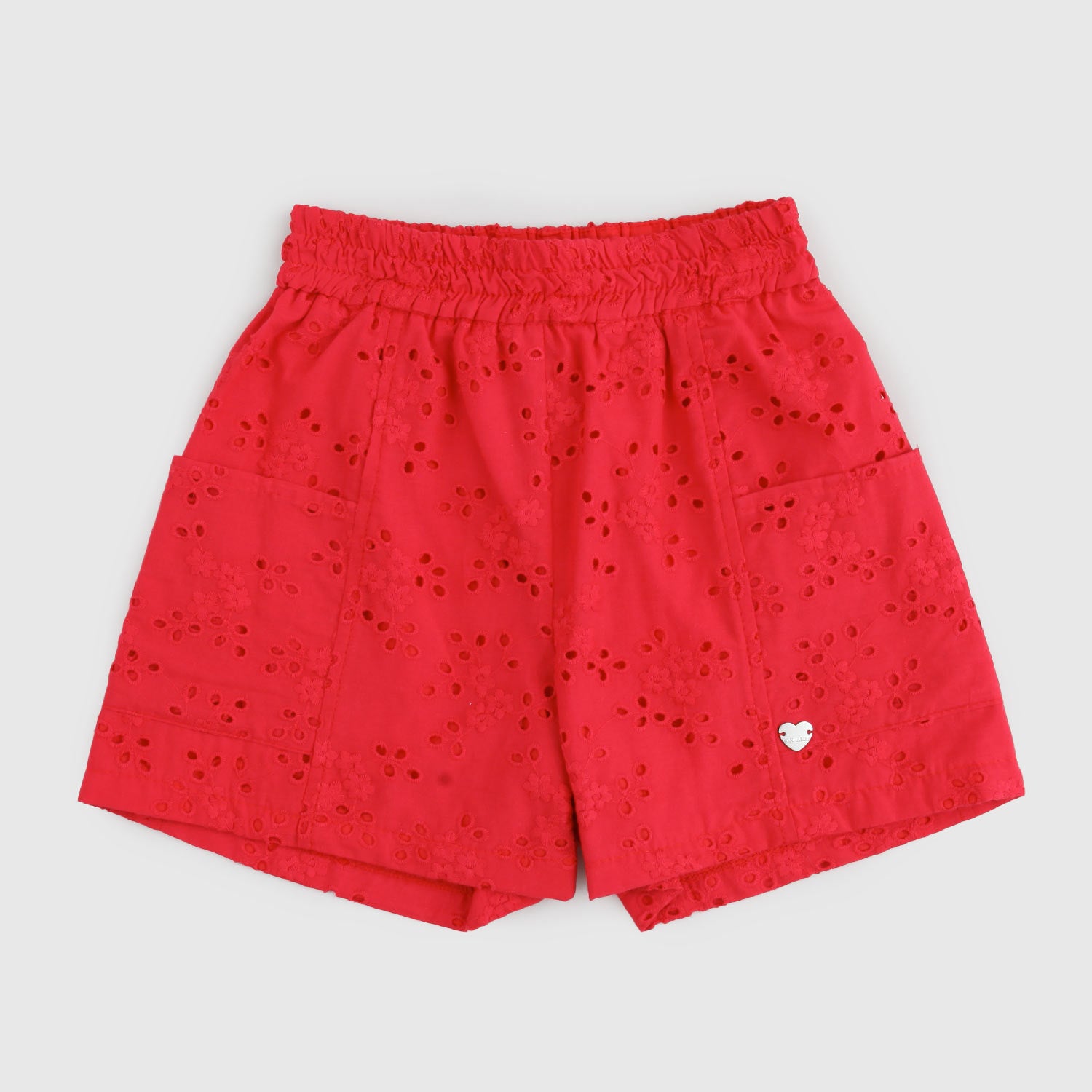 bermuda rosso in pizzo bambina - annameglio.com abbigliamento moda