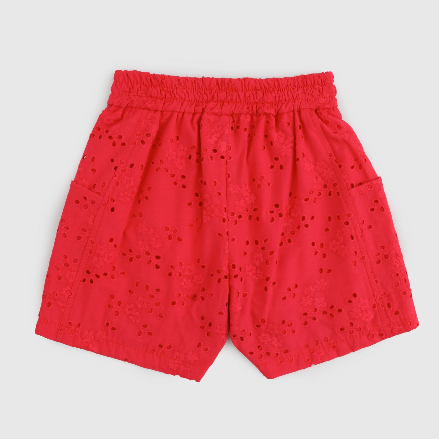 bermuda rosso in pizzo bambina - annameglio.com abbigliamento moda