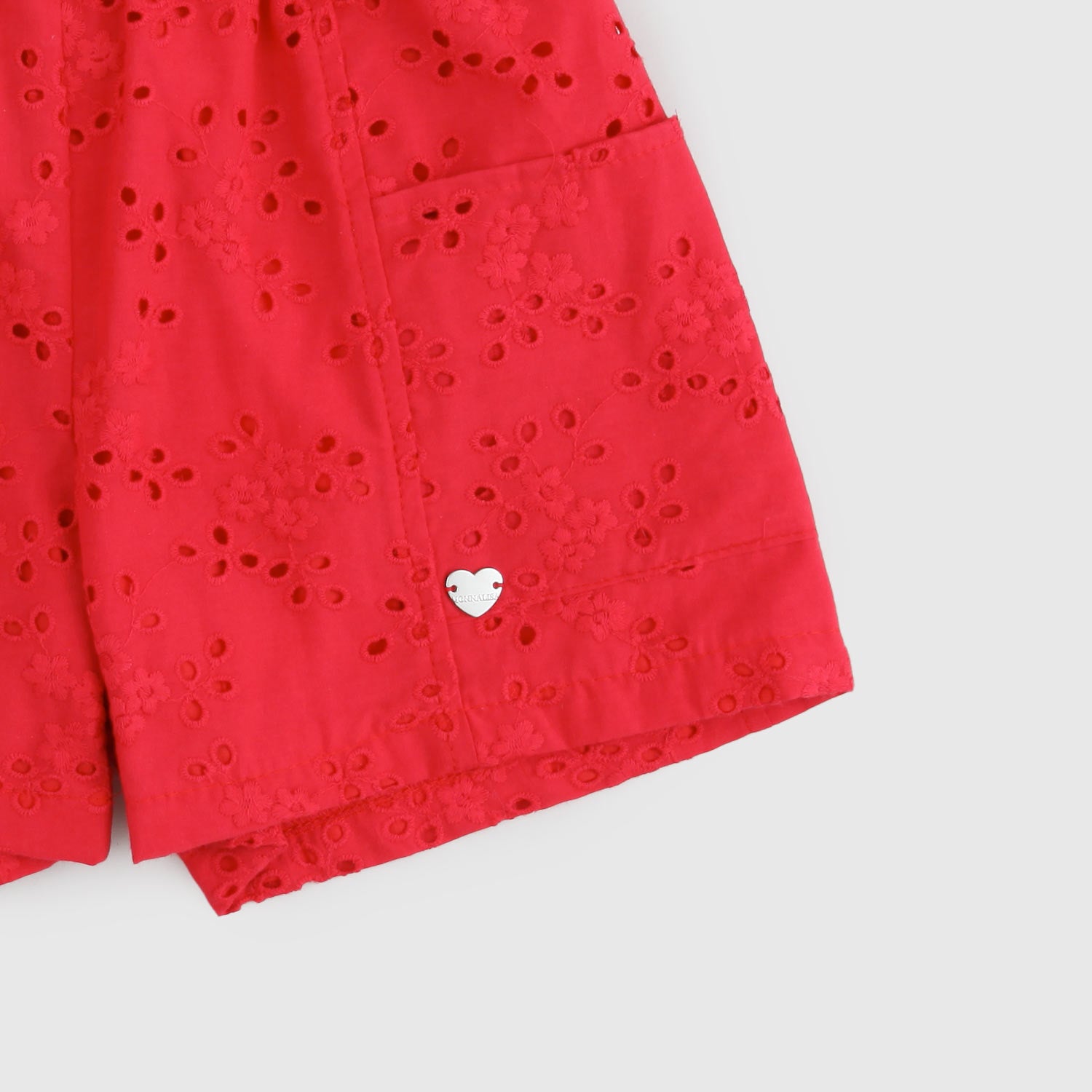 bermuda rosso in pizzo bambina - annameglio.com abbigliamento moda