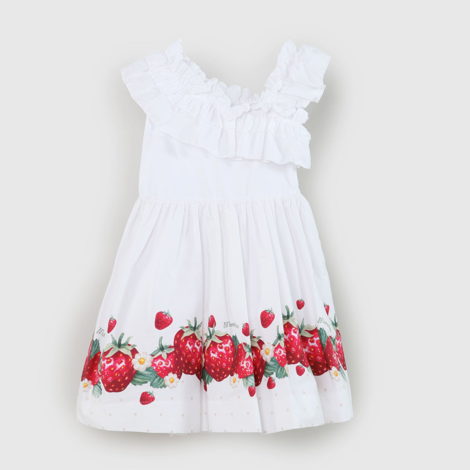 abito bianco fragole bambina - annameglio.com abbigliamento moda