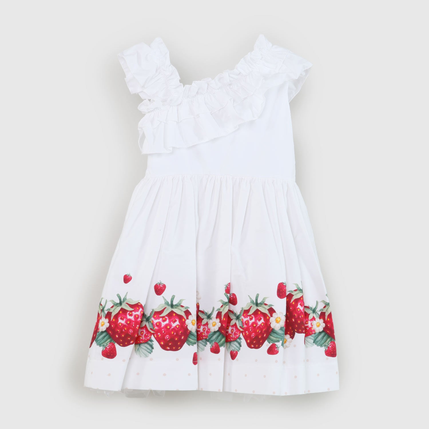 abito bianco fragole bambina - annameglio.com abbigliamento moda