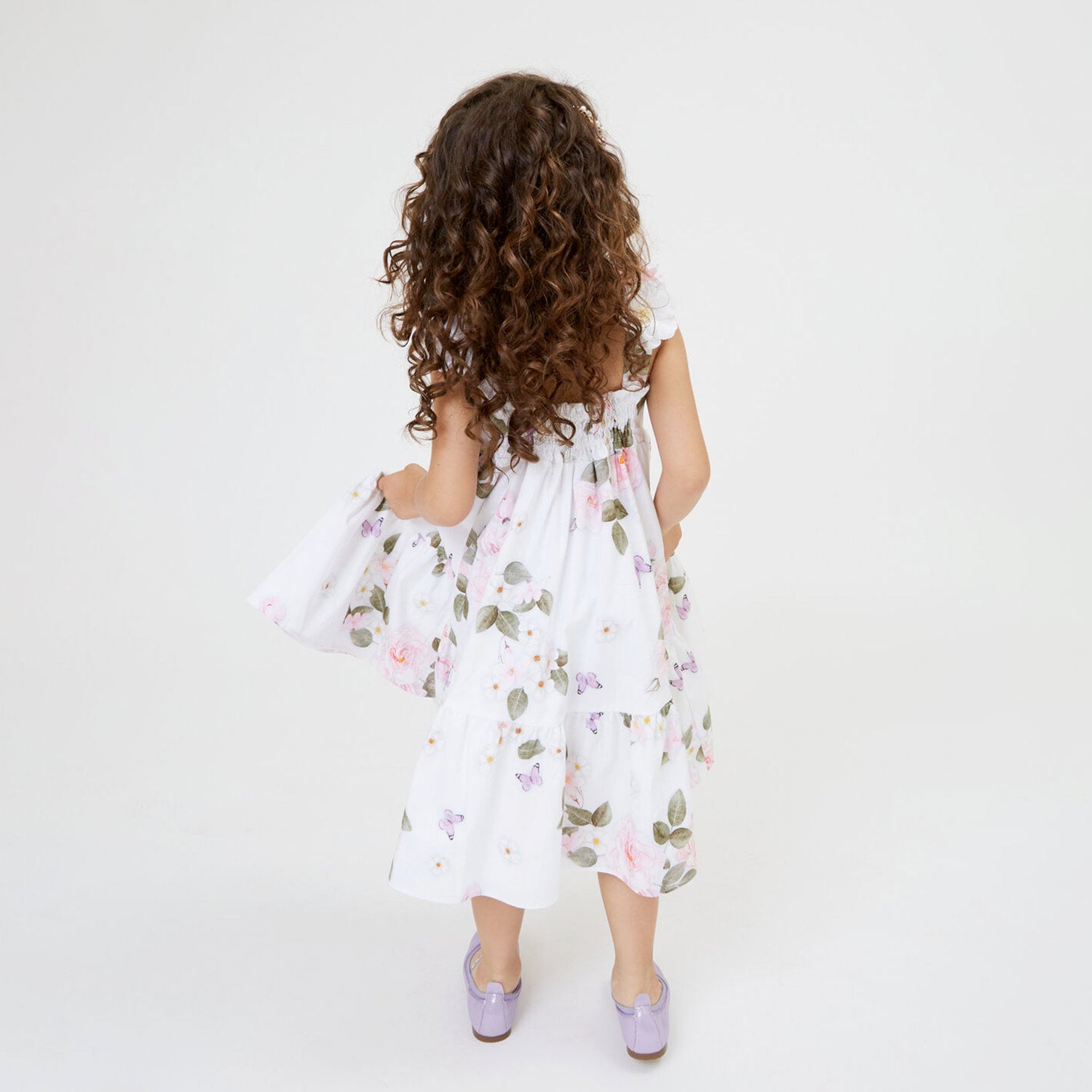 abito bianco con fiori smanicato bambina - annameglio.com abbigliamento moda