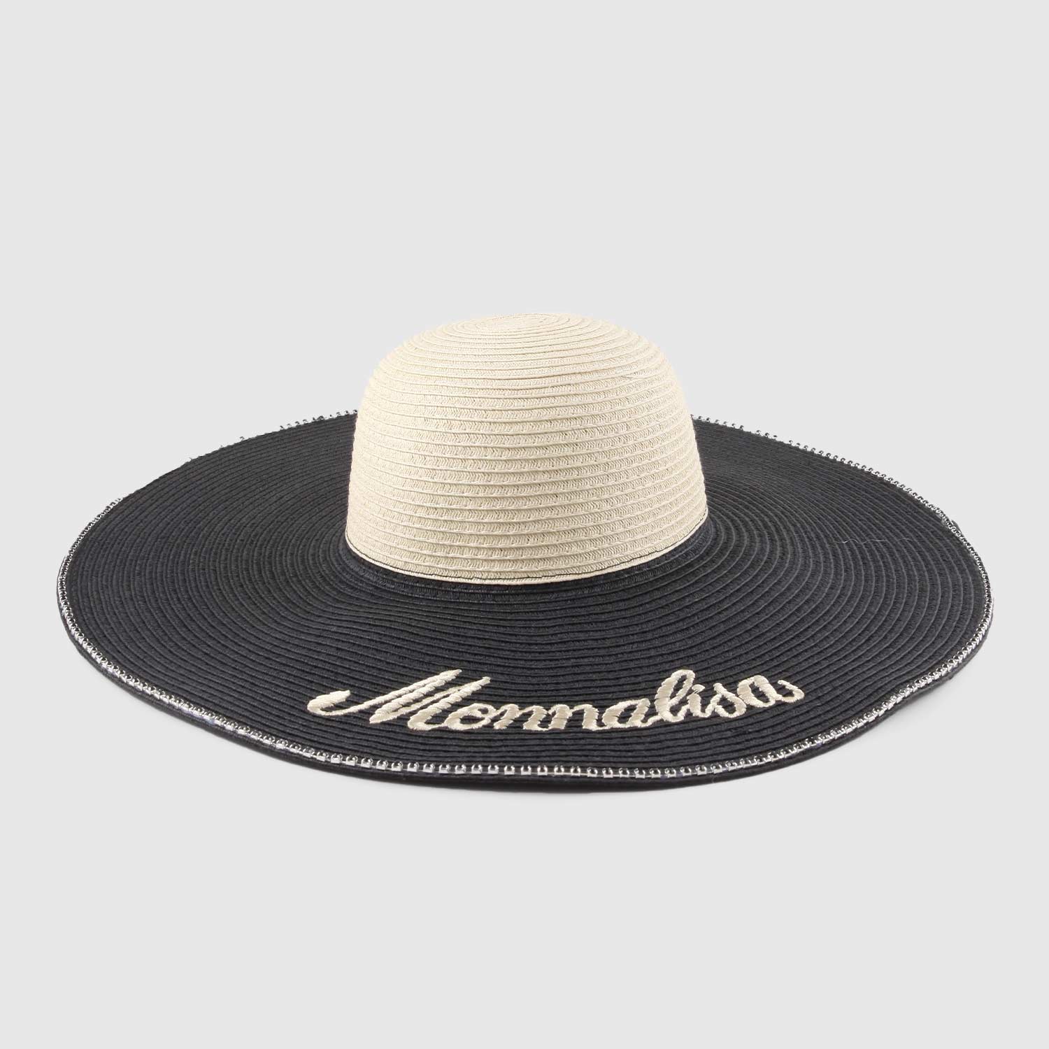 cappello nero e beige con strass - annameglio.com abbigliamento moda