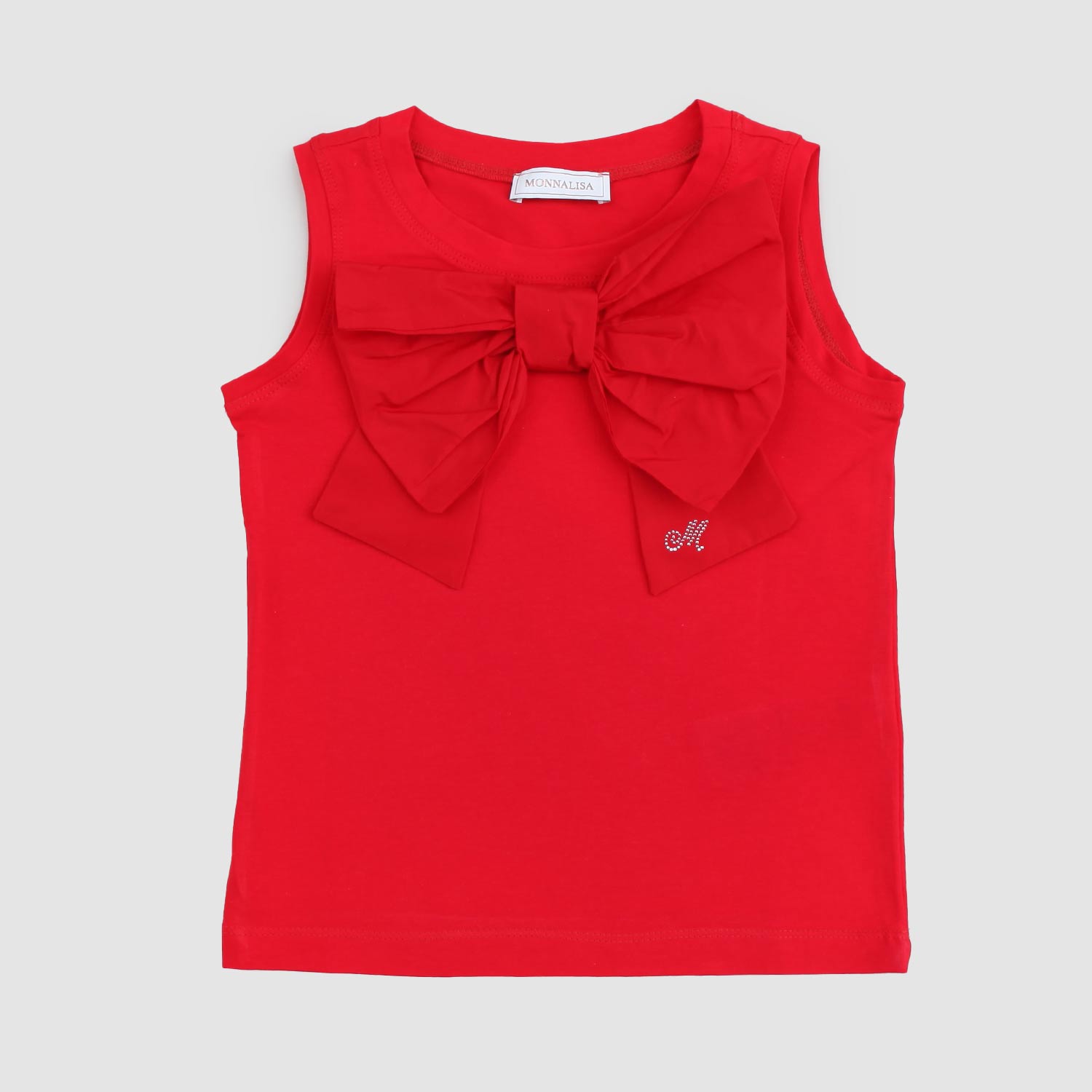 t-shirt smanicata rossa fiocco bambina - annameglio.com abbigliamento moda