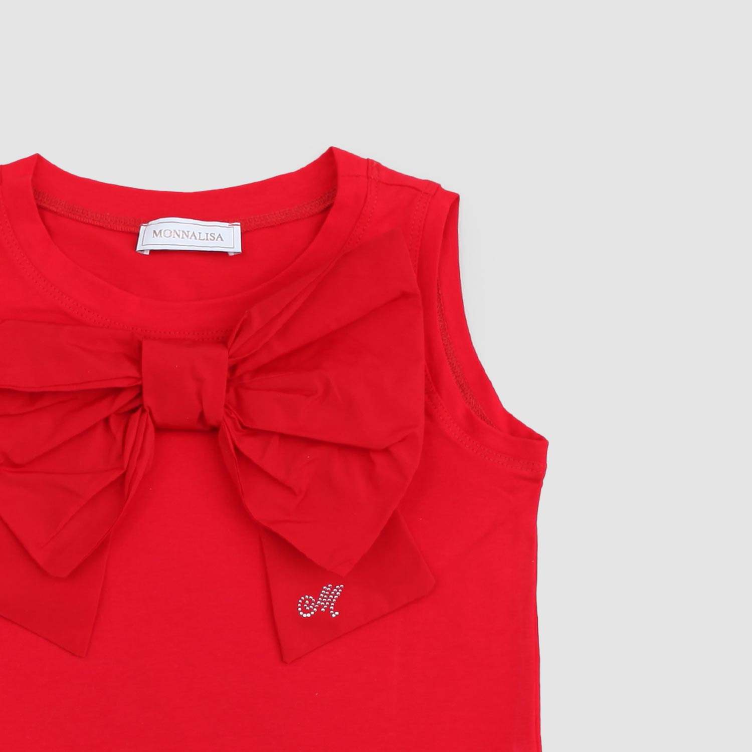 t-shirt smanicata rossa fiocco bambina - annameglio.com abbigliamento moda