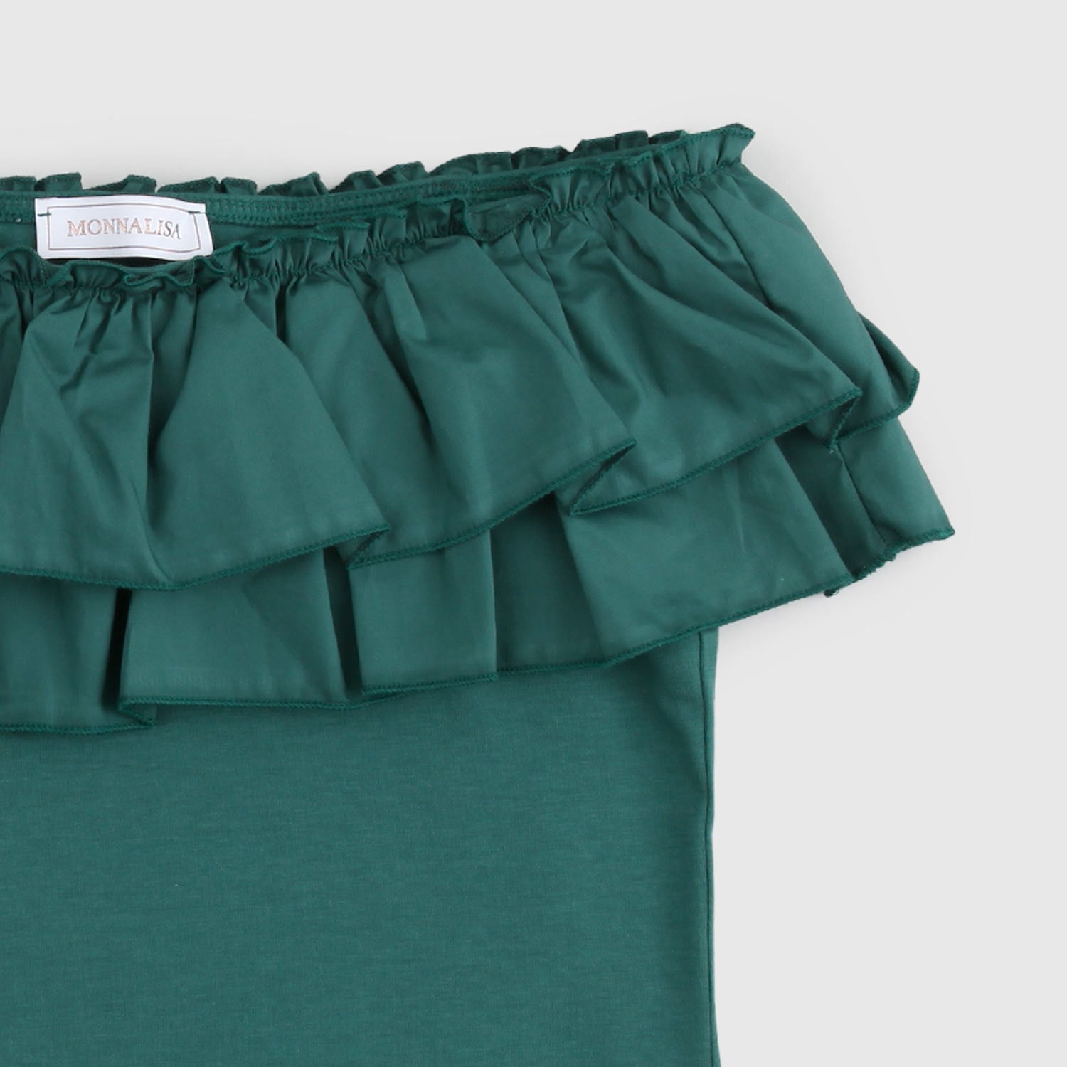 t-shirt smanicata verde con volant - annameglio.com abbigliamento moda