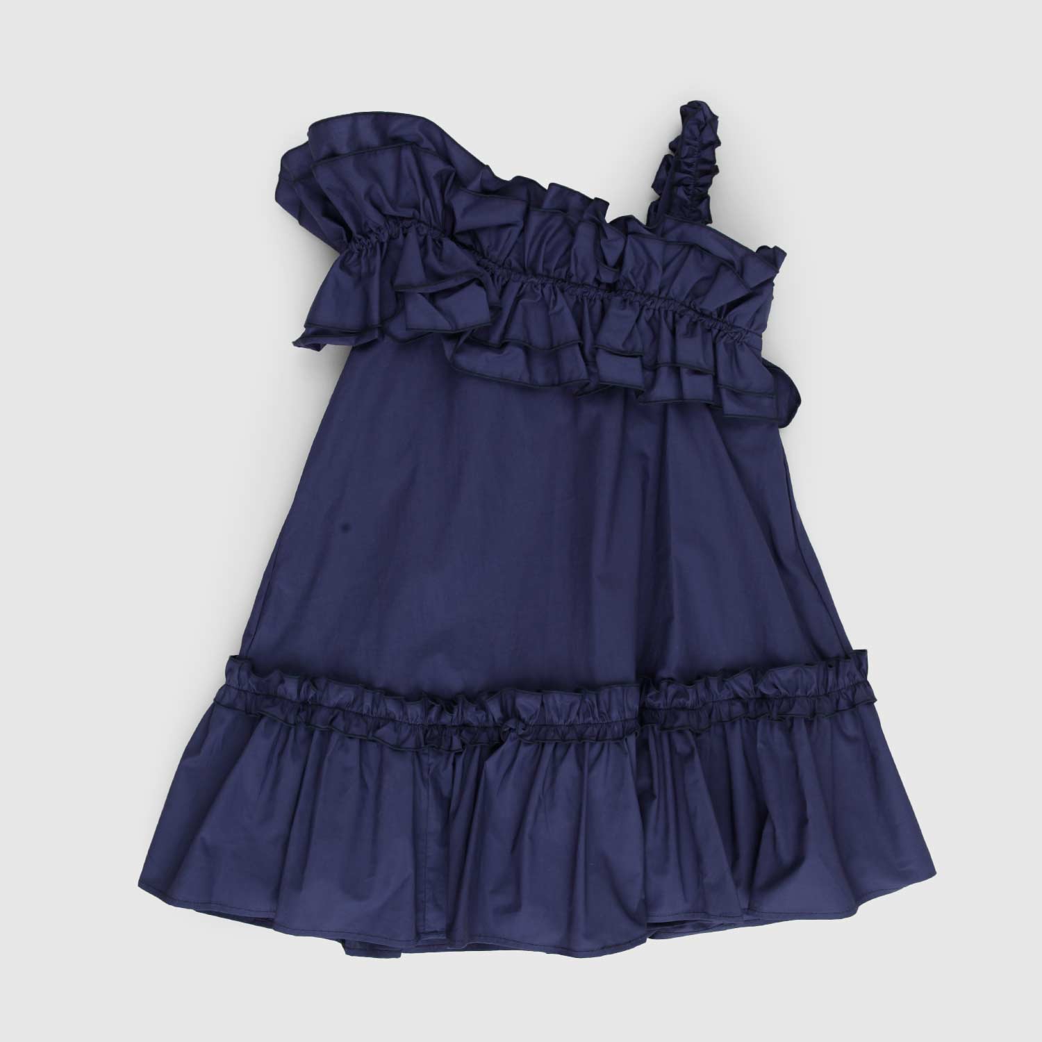 abito monospalla blu bambina - annameglio.com abbigliamento moda