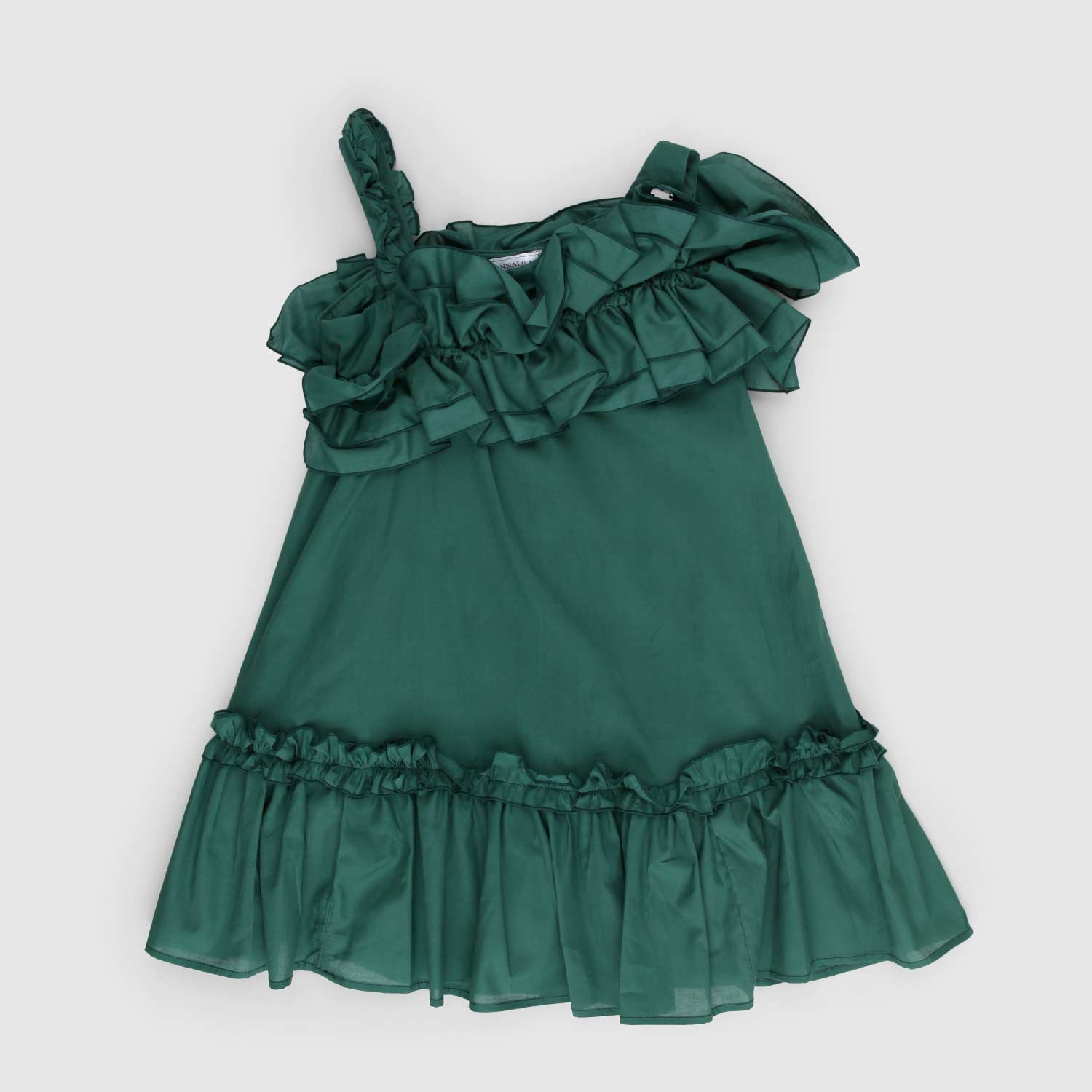 abito verde monospalla bambina - annameglio.com abbigliamento moda