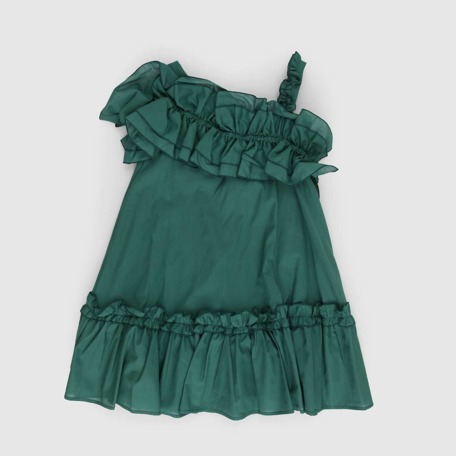 abito verde monospalla bambina - annameglio.com abbigliamento moda