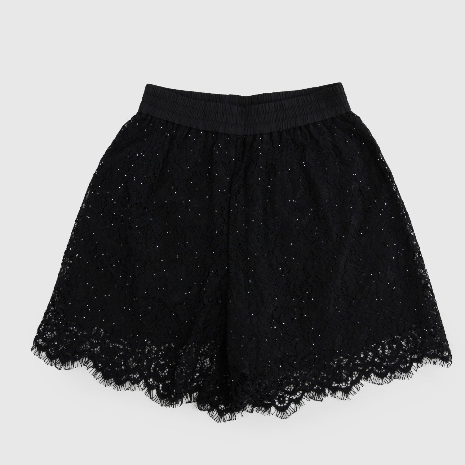 pantaloncino nero in pizzo ragazza - annameglio.com abbigliamento moda