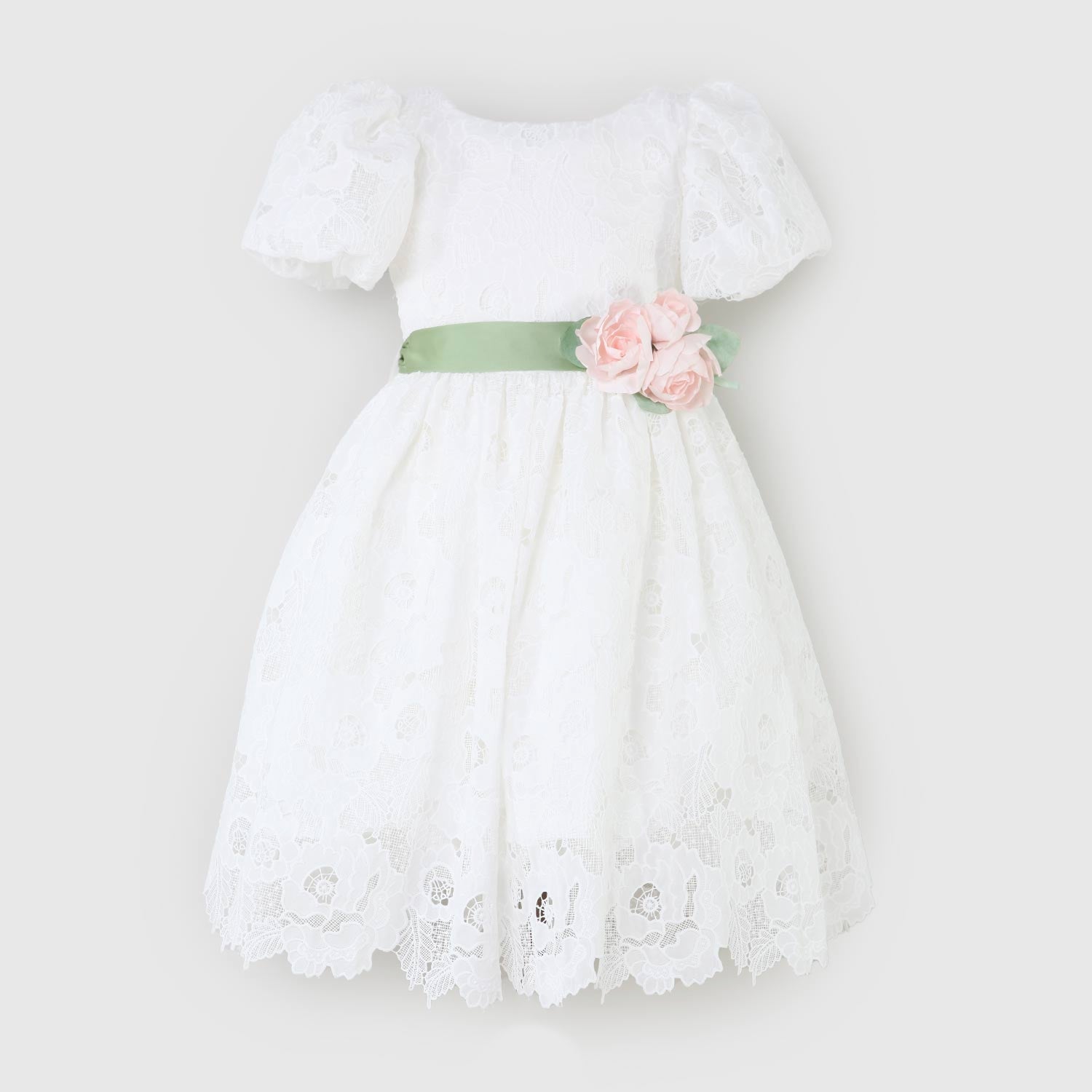 abito bianco interamente in pizzo bambina - annameglio.com abbigliamento moda