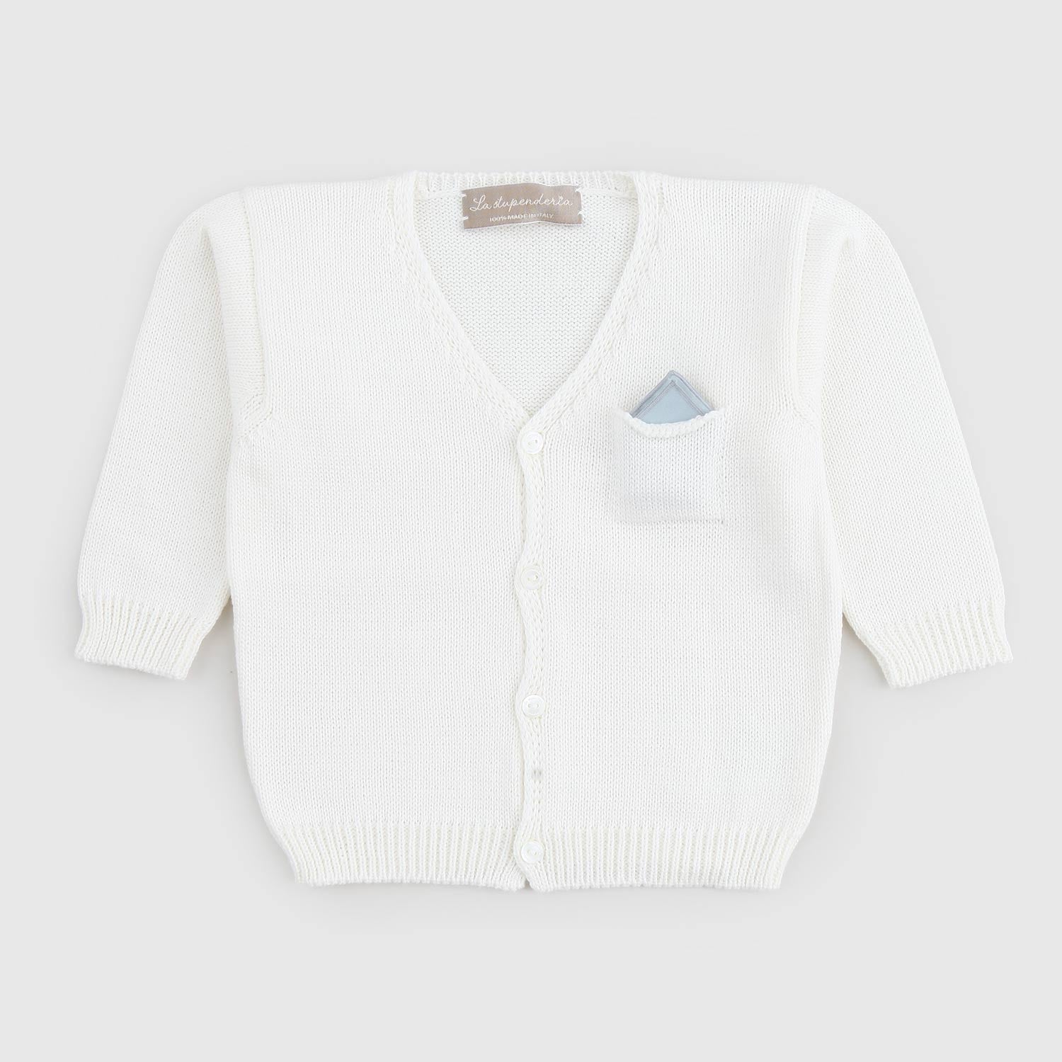 cardigan bianco con fazzoletto neonato - annameglio.com abbigliamento moda