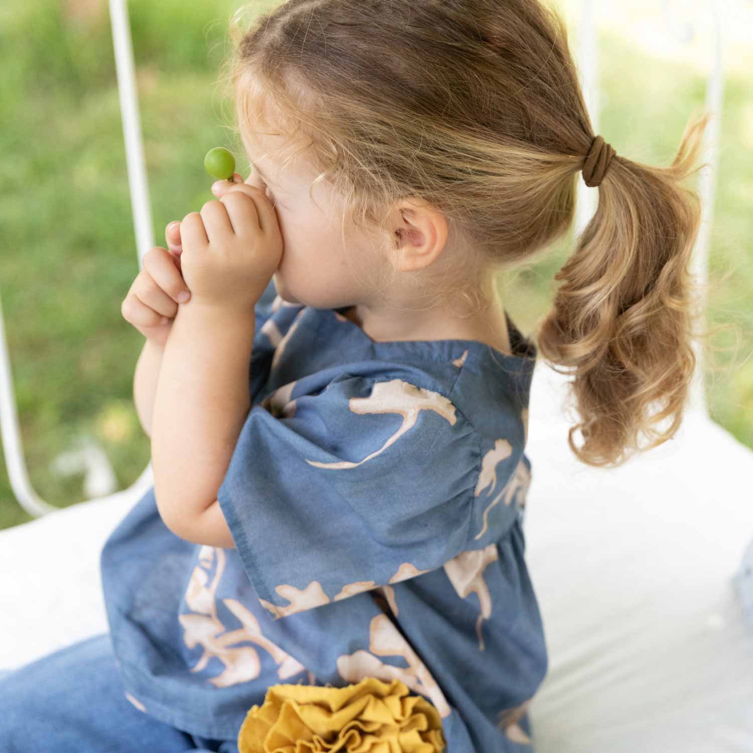 maglia blu fiori beige bambina - annameglio.com abbigliamento moda