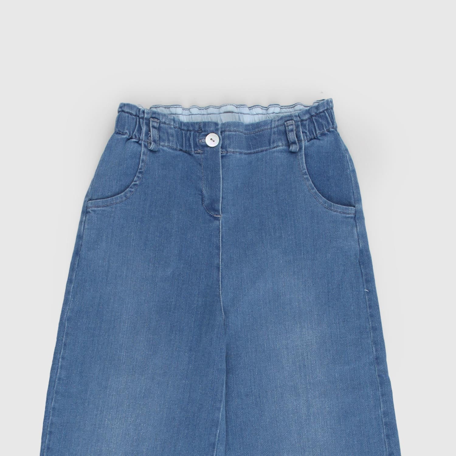 Jeans ampio e sfrangiato per bambina - annameglio.com abbigliamento moda