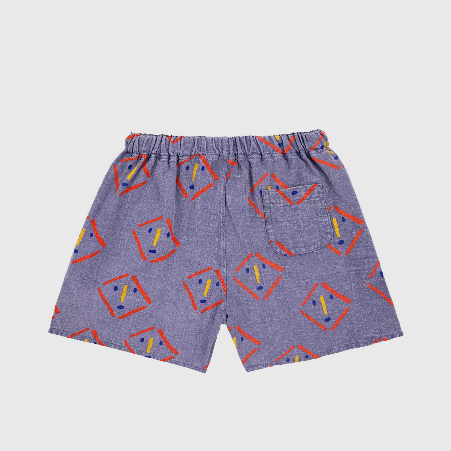 pantaloncino blu con tratti di viso - annameglio.com abbigliamento moda