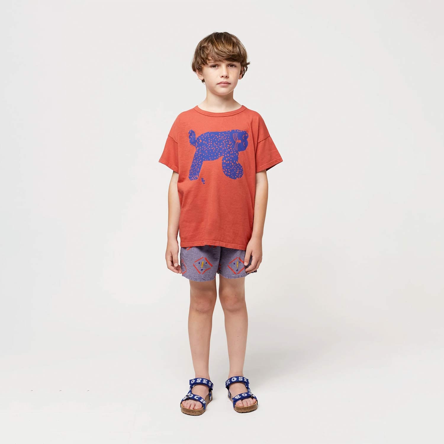 pantaloncino blu con tratti di viso - annameglio.com abbigliamento moda