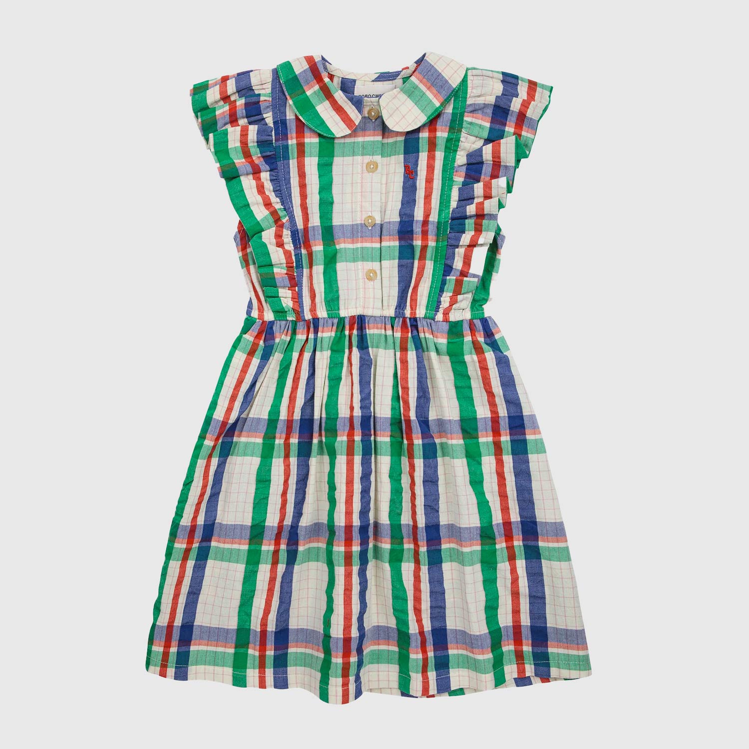 vestito beige a quadri rossi, blu e verdi bambina - annameglio.com abbigliamento moda