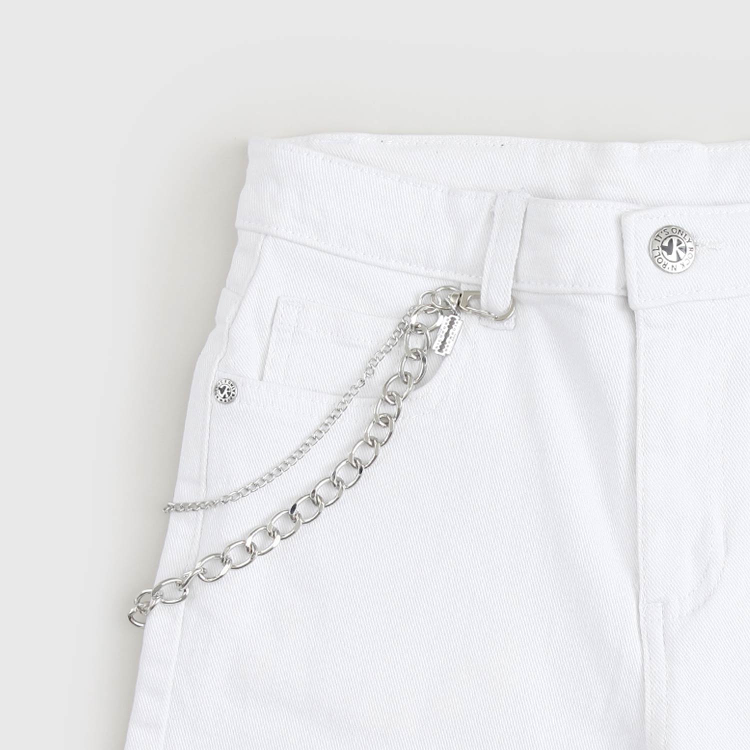 Bermuda in denim bianco elasticizzato - annameglio.com abbigliamento moda