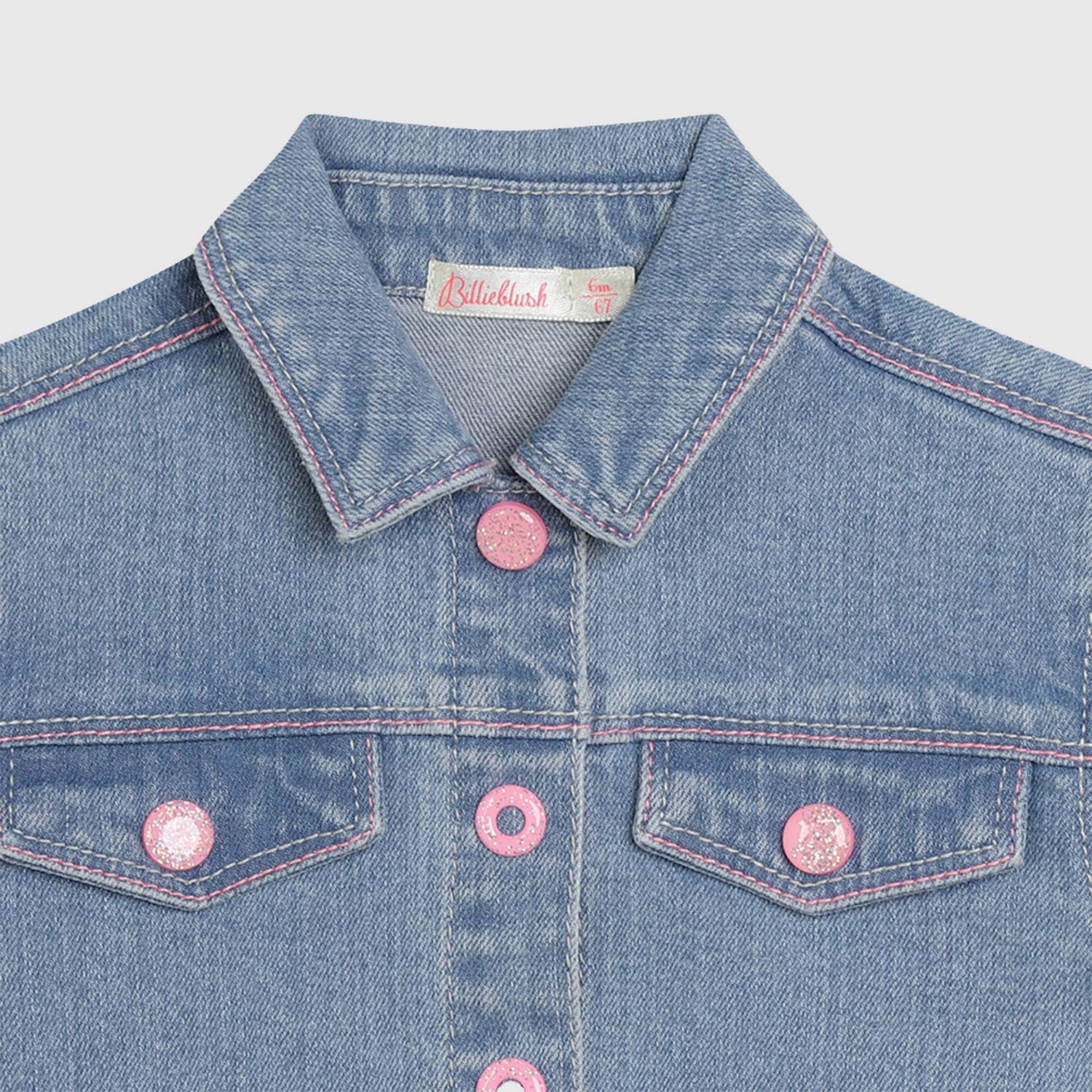 giacca in denim con dettagli rosa - annameglio.com abbigliamento moda