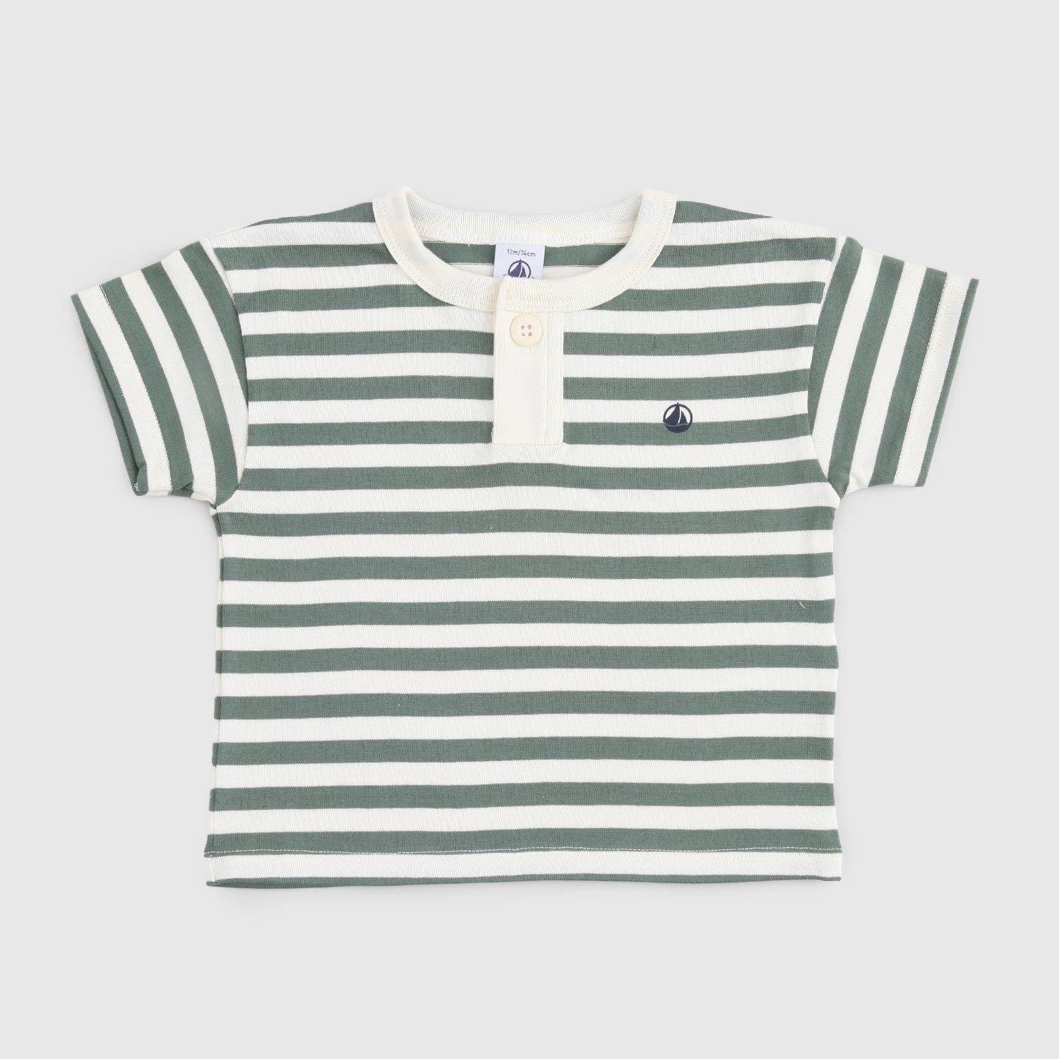 t-shirt a righe verdi e beige neonato - annameglio.com abbigliamento moda