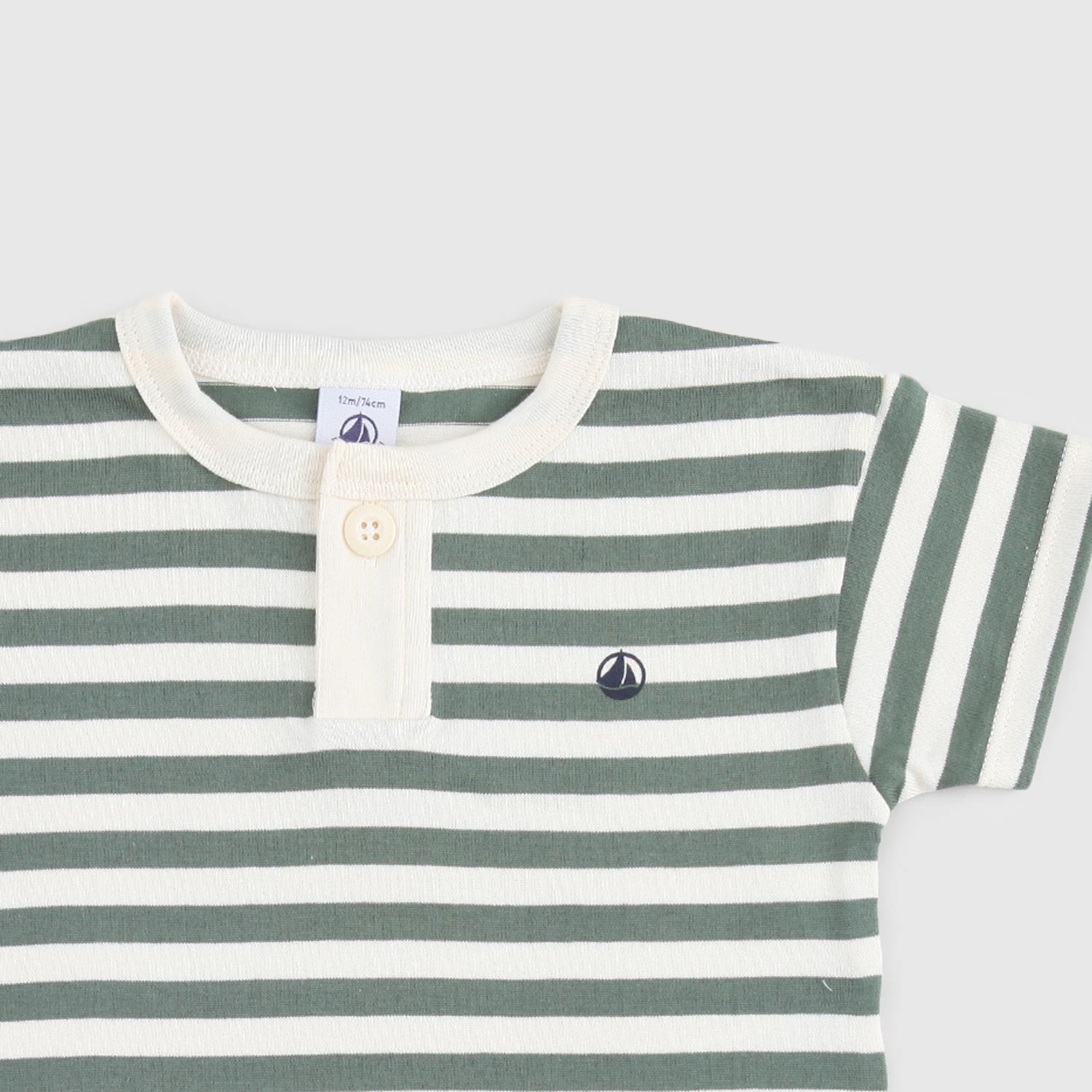 t-shirt a righe verdi e beige neonato - annameglio.com abbigliamento moda