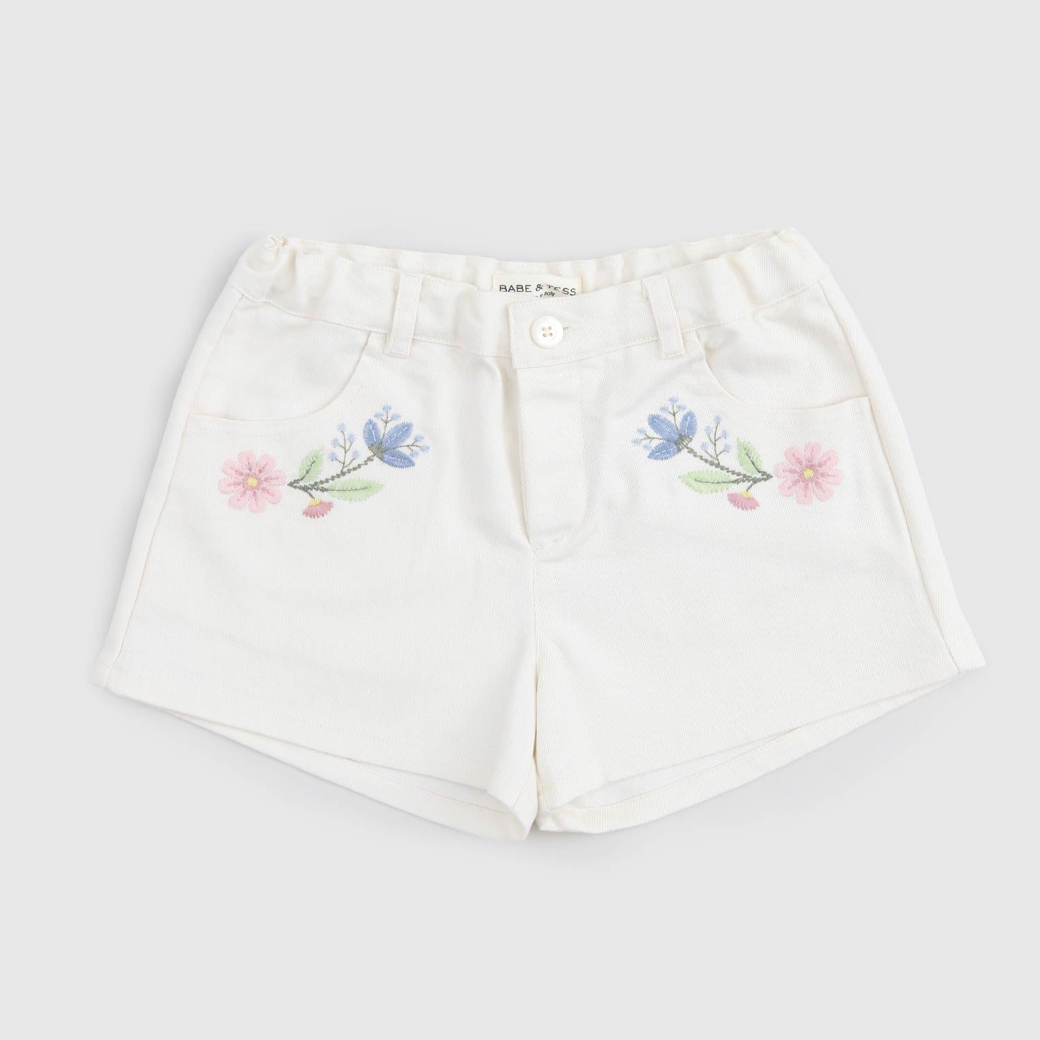 pantaloncino beige con ricamo ragazza - annameglio.com abbigliamento moda