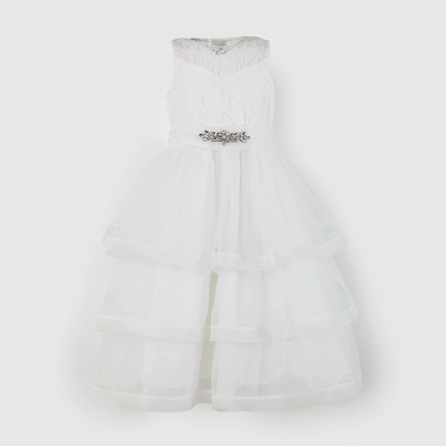 abito bianco in pizzo con spilla bambina - annameglio.com abbigliamento moda