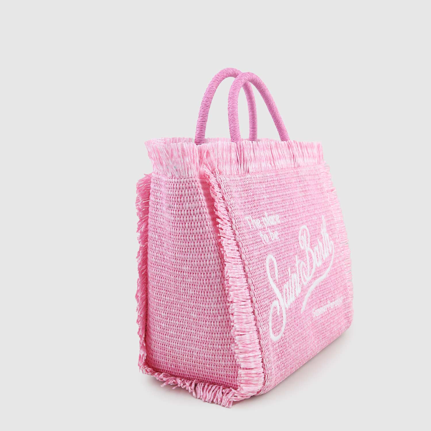 Borsa a mano Colette in paglia rosa con ricami - annameglio.com abbigliamento moda