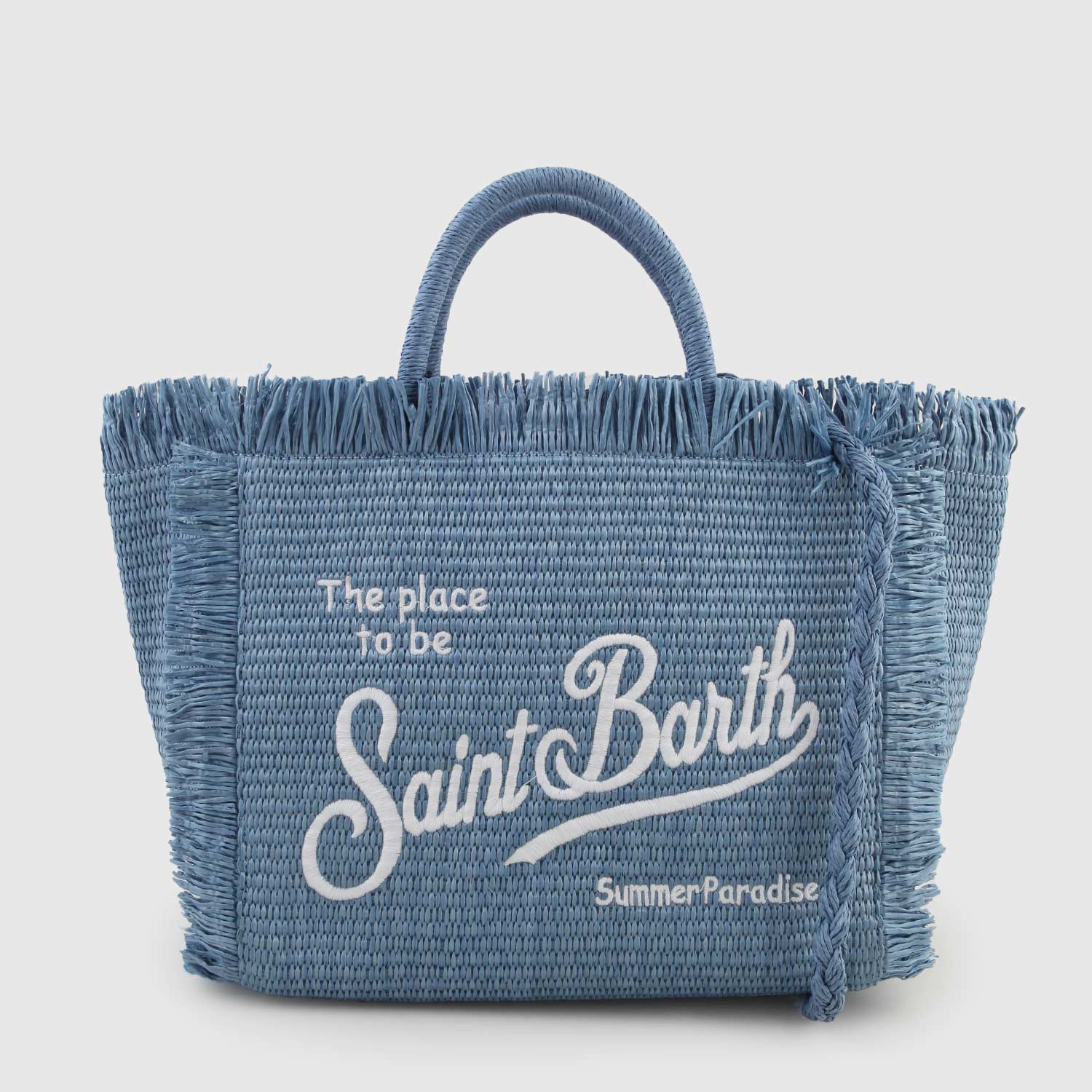 Borsa tote in denim Vanity Straw - annameglio.com abbigliamento moda