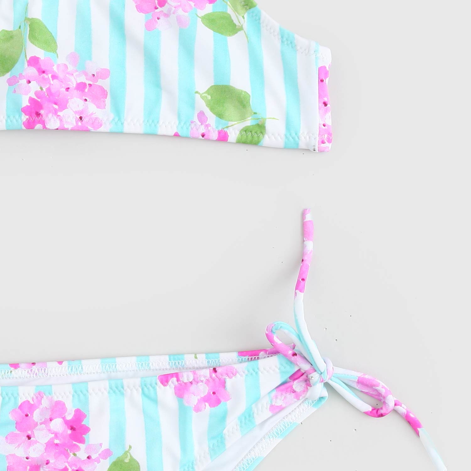 costume due pezzi righe celesti fiori - annameglio.com abbigliamento moda