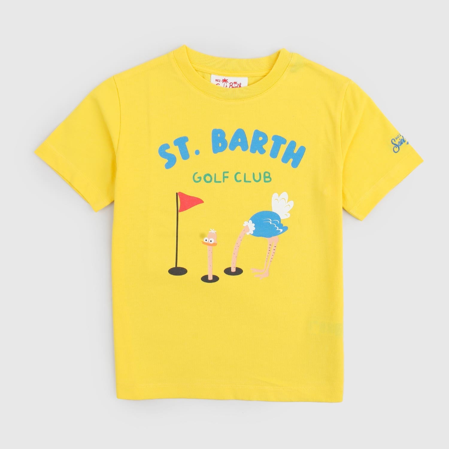 T-Shirt Gialla Stampa Struzzo Golf Club - annameglio.com abbigliamento moda