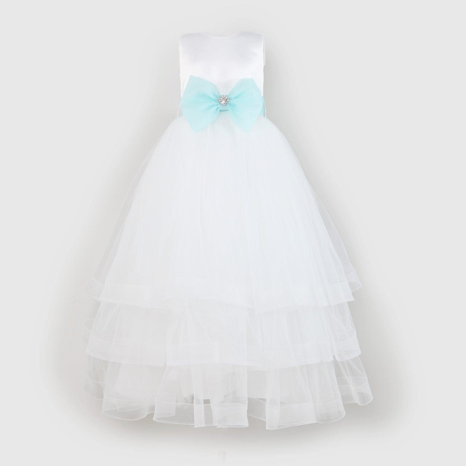 abito bianco con fiocco acquamarina - annameglio.com abbigliamento moda