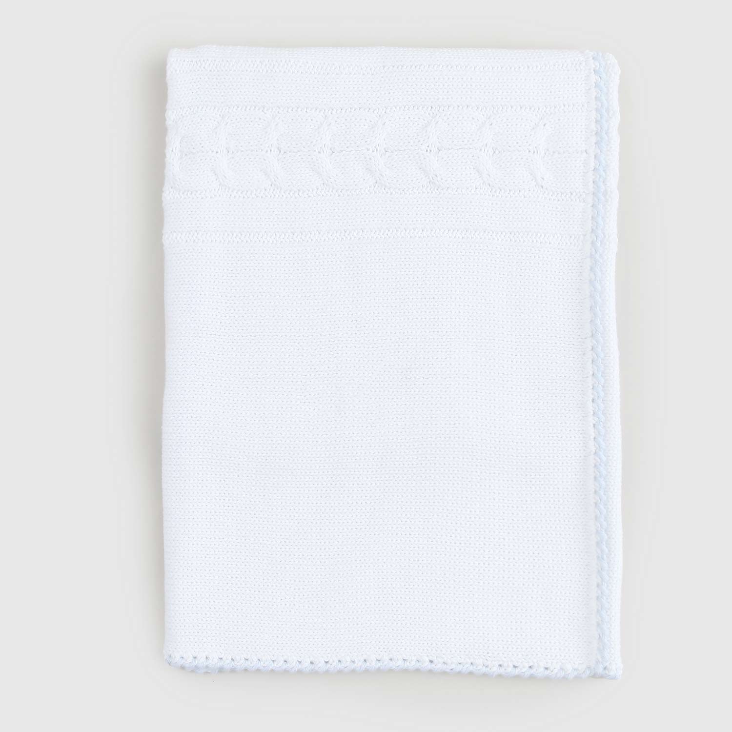 copertina bianca bordo celeste neonato - annameglio.com abbigliamento moda