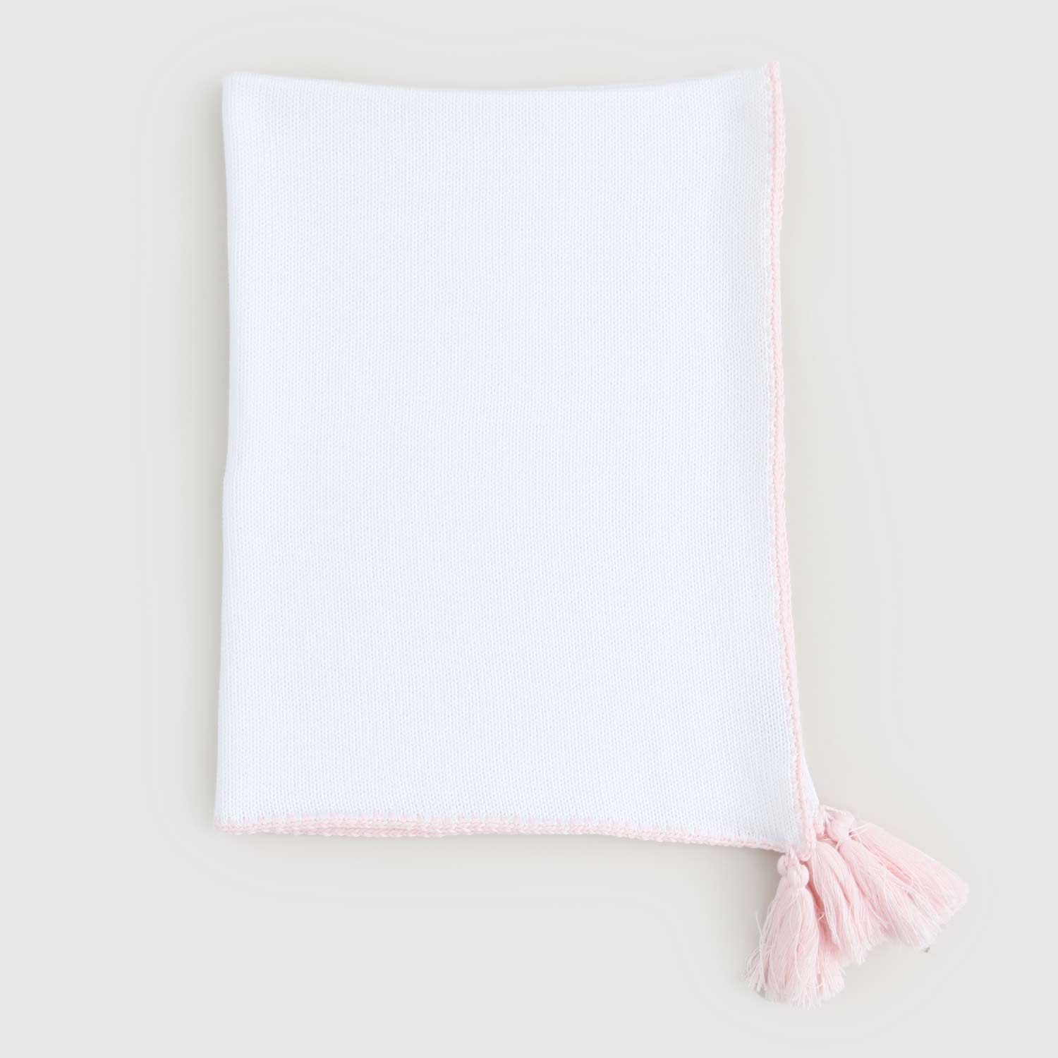 copertina bianca bordo rosa neonata - annameglio.com abbigliamento moda