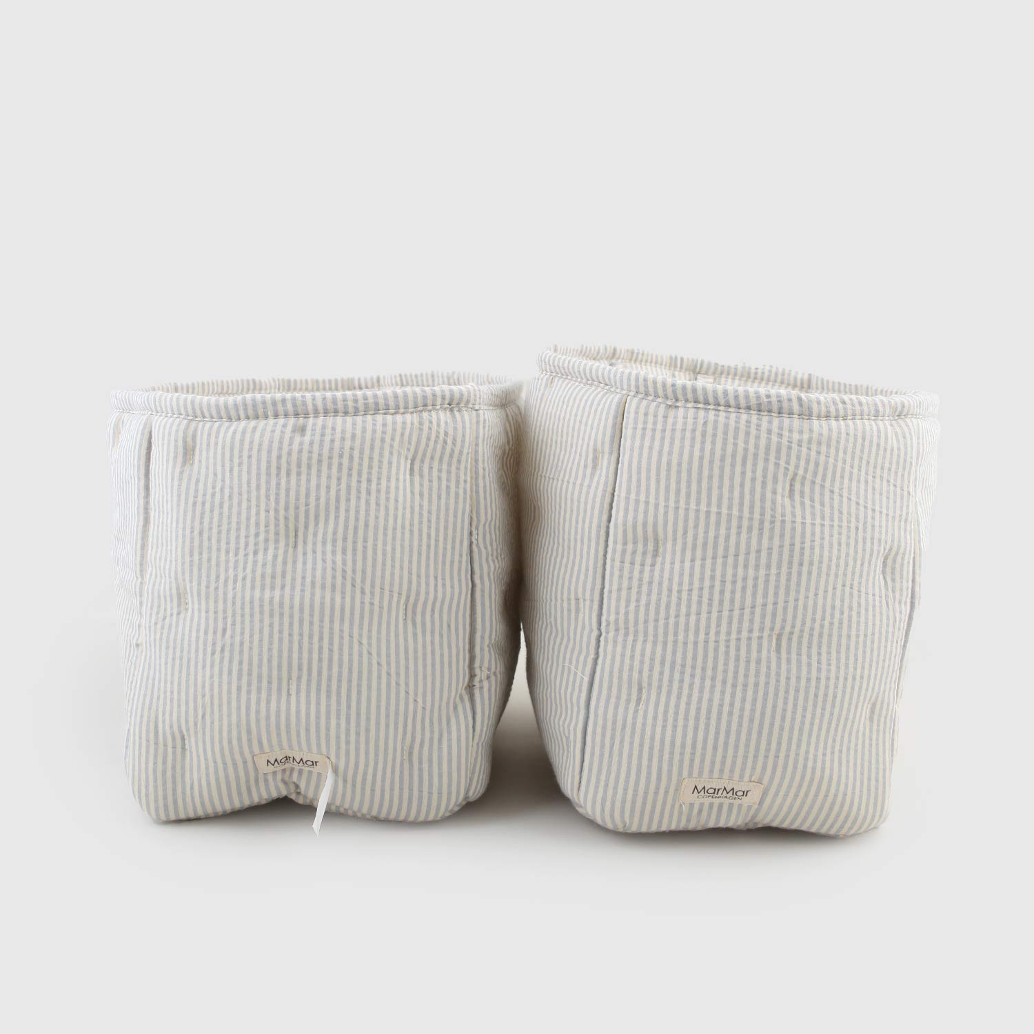 coppia di cestini righe blu e beige neonato - annameglio.com abbigliamento moda